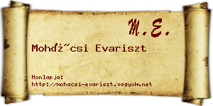 Mohácsi Evariszt névjegykártya
